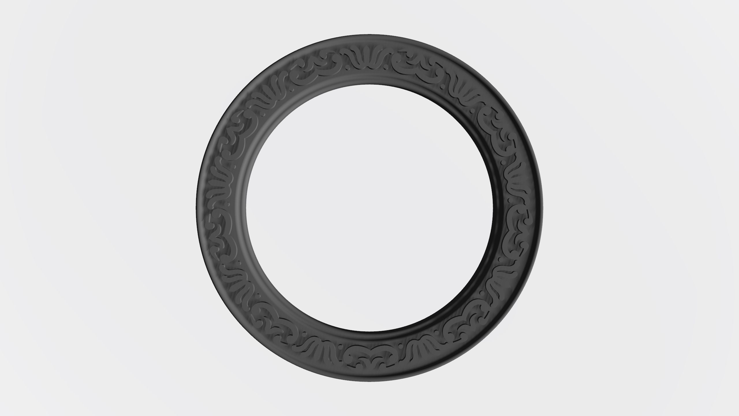 Round frame with eastern ornament for pictures photo mirror cnc 3D print model_6