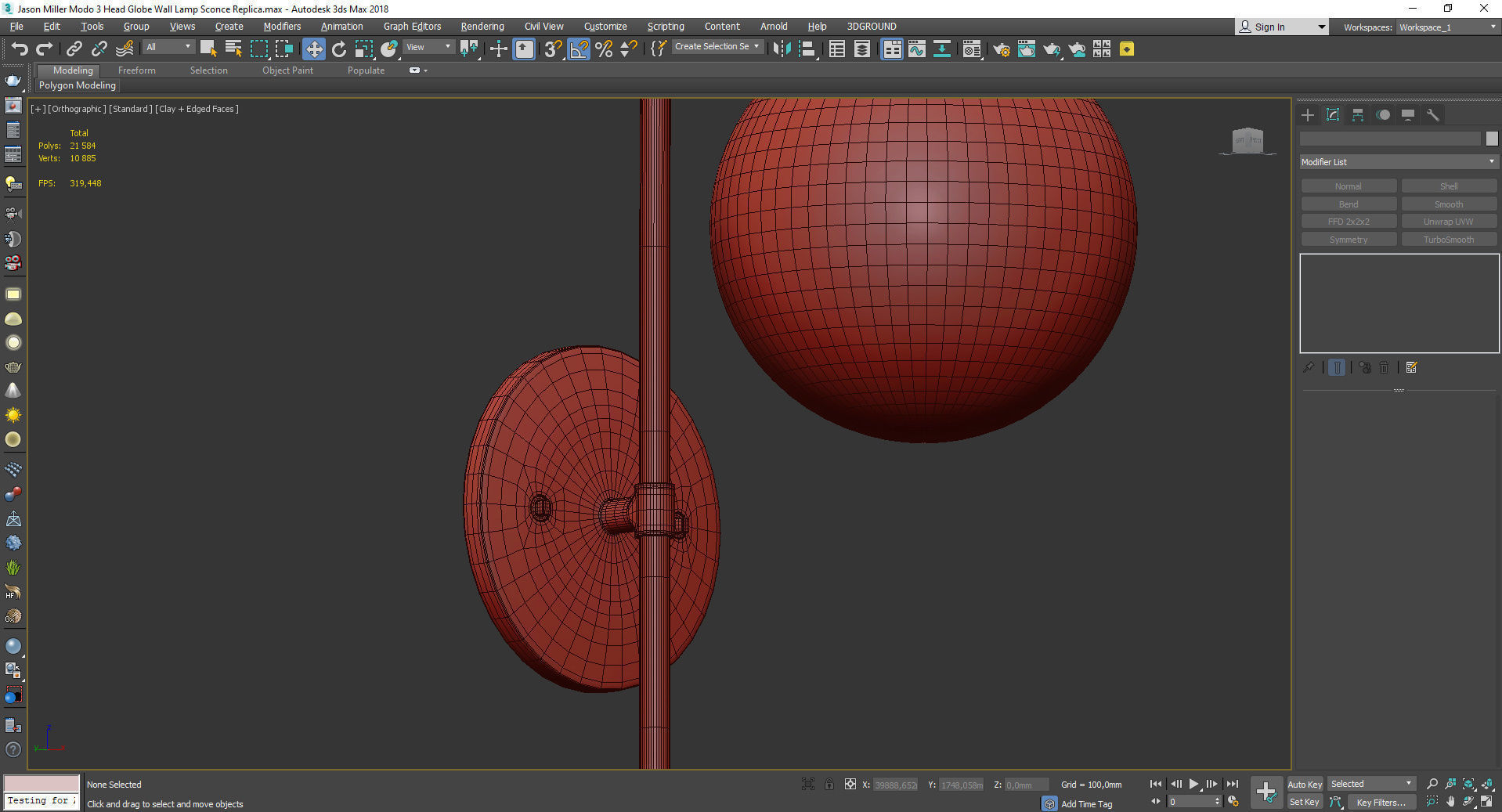 RED NEW WALL Low-poly 3D model_4