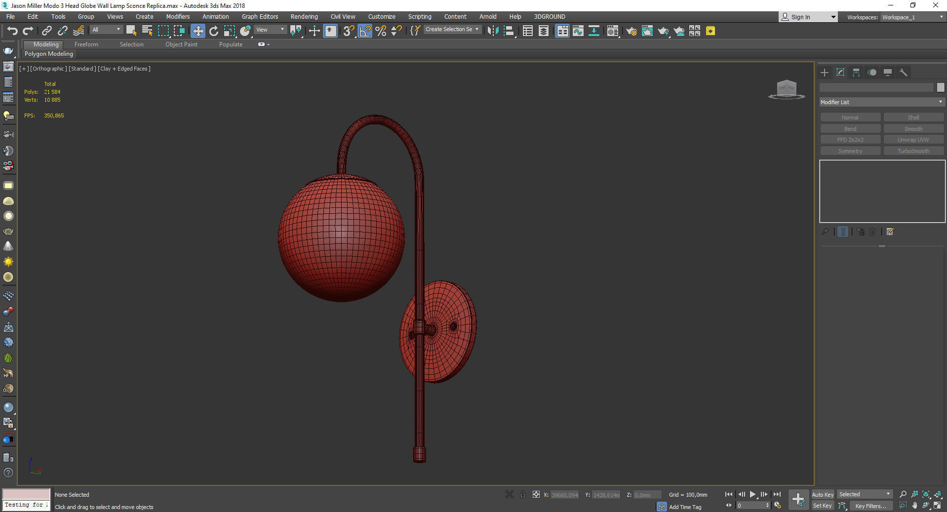 RED NEW WALL Low-poly 3D model_3