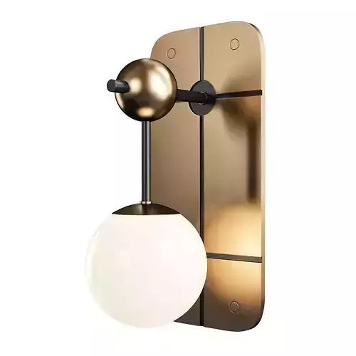 DEPEND wall light with brass finish and glass ball Low-poly 3D model