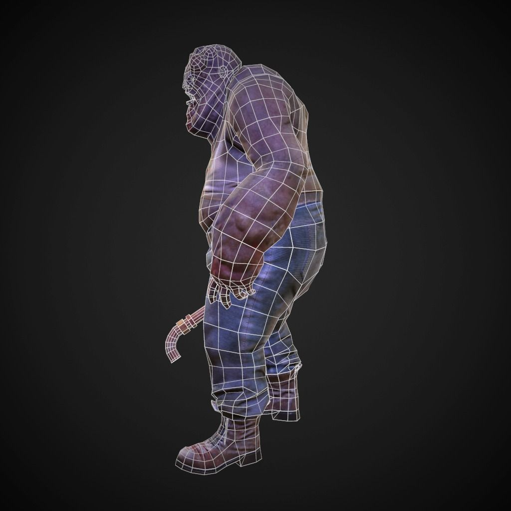 Character Fat monster Low-poly 3D model_7
