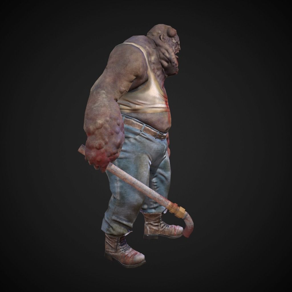 Character Fat monster Low-poly 3D model_5