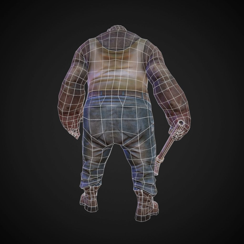 Character Fat monster Low-poly 3D model_8