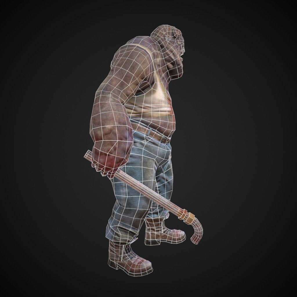 Character Fat monster Low-poly 3D model_9