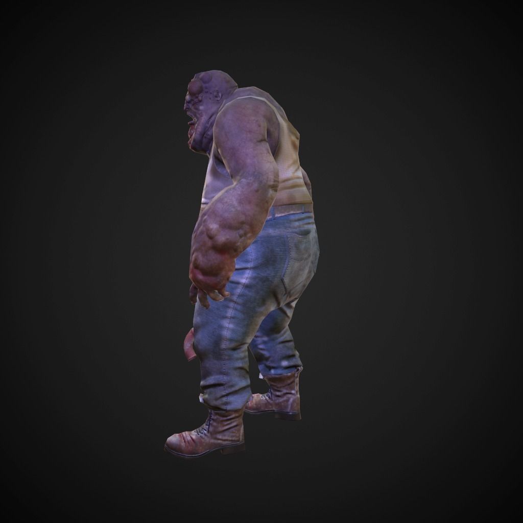 Character Fat monster Low-poly 3D model_3