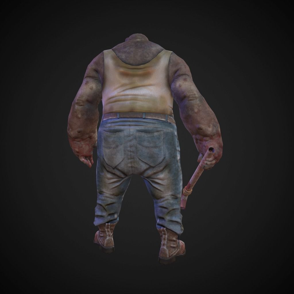 Character Fat monster Low-poly 3D model_4