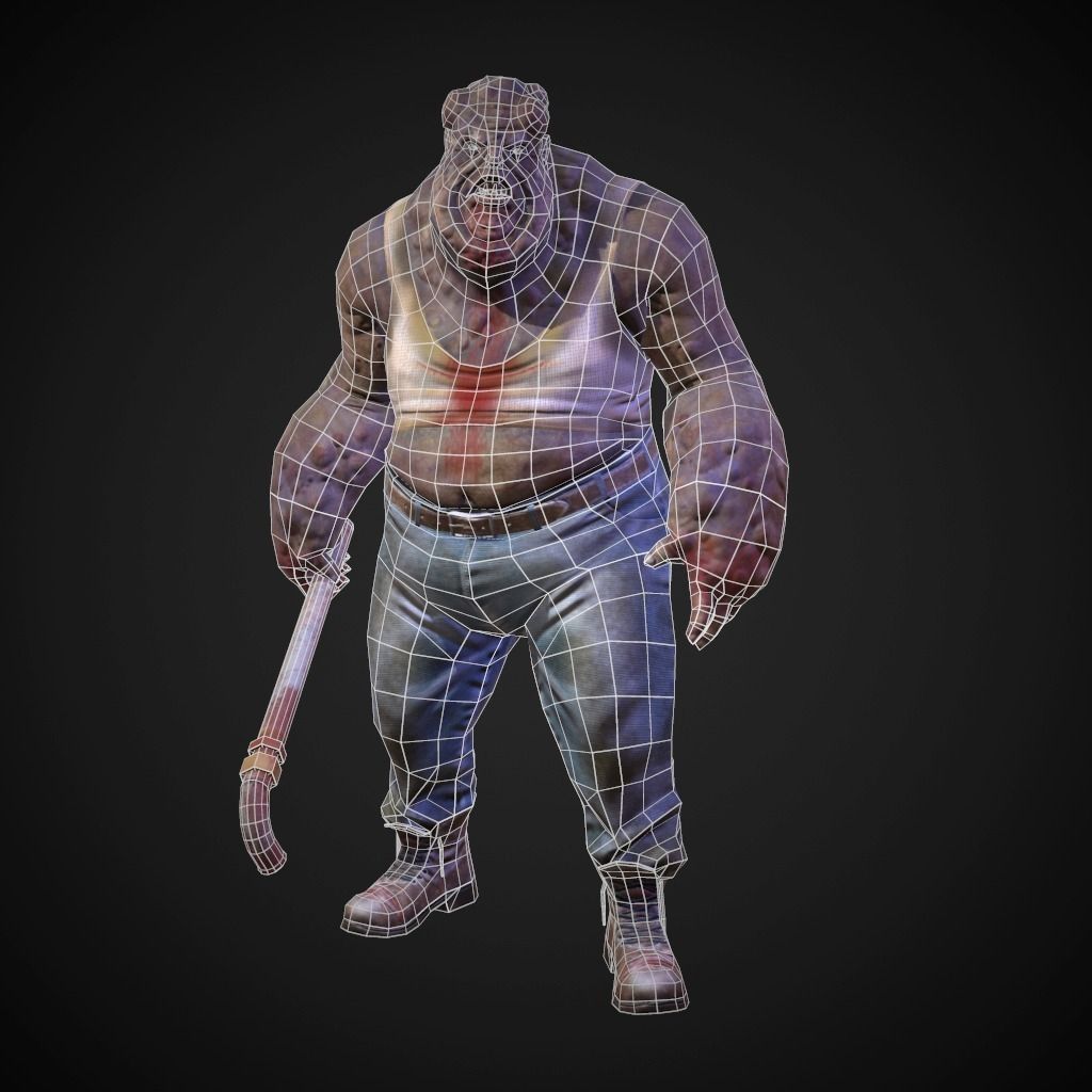 Character Fat monster Low-poly 3D model_6