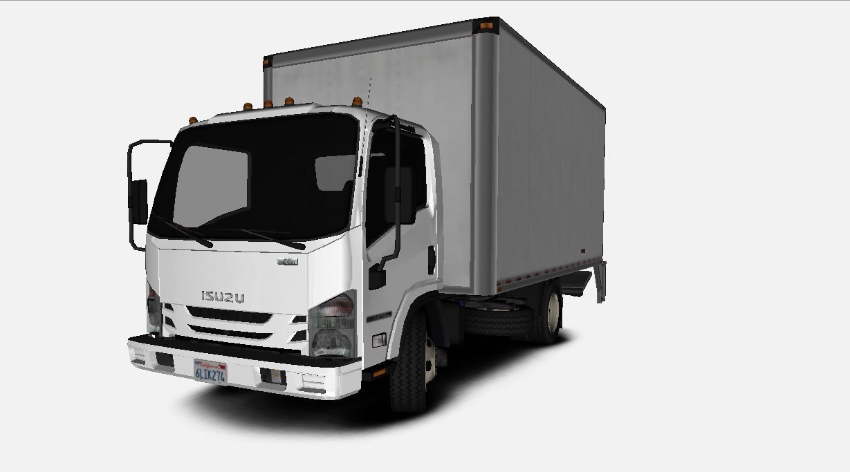 Isuzu NPR 2017 US-Spec Box Truck with Simple Interior  Low-poly 3D model_1