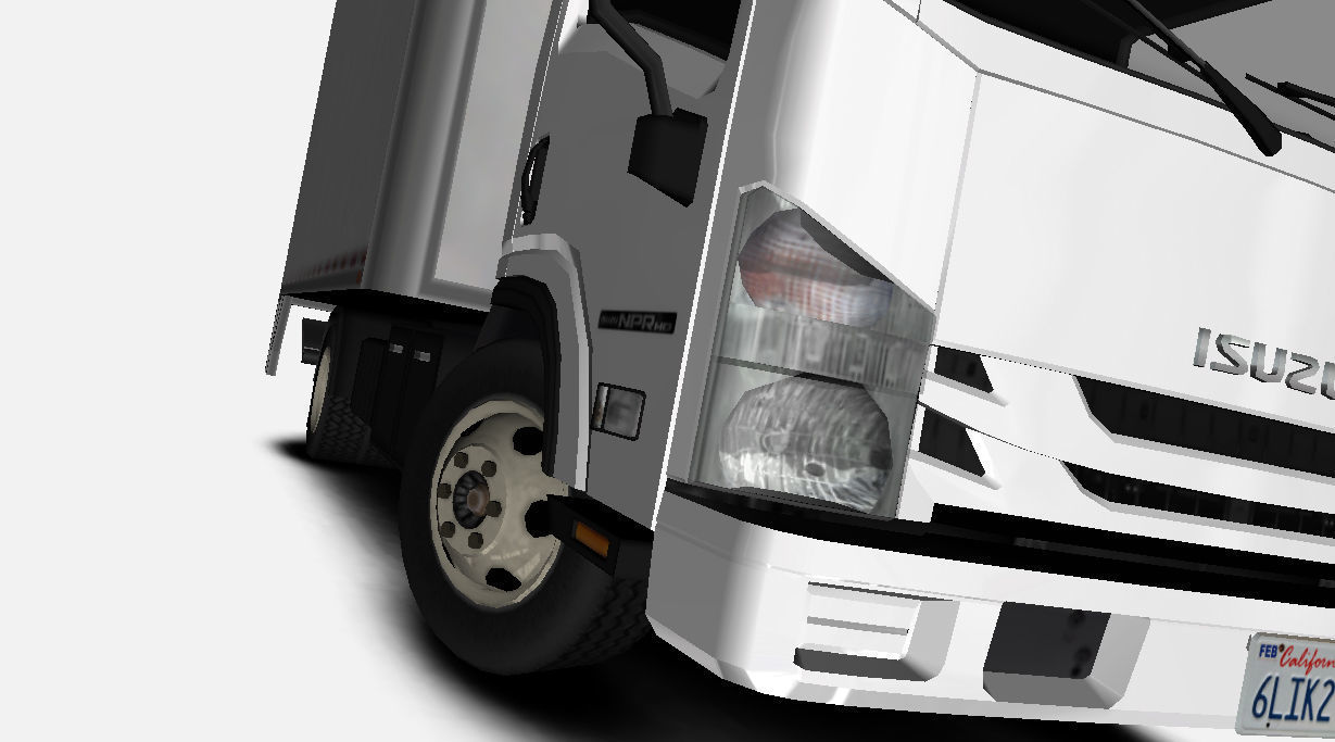 Isuzu NPR 2017 US-Spec Box Truck with Simple Interior  Low-poly 3D model_8