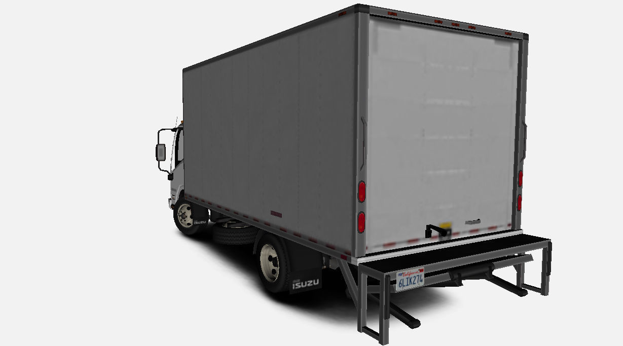 Isuzu NPR 2017 US-Spec Box Truck with Simple Interior  Low-poly 3D model_3
