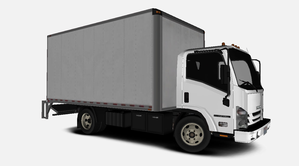 Isuzu NPR 2017 US-Spec Box Truck with Simple Interior  Low-poly 3D model_6