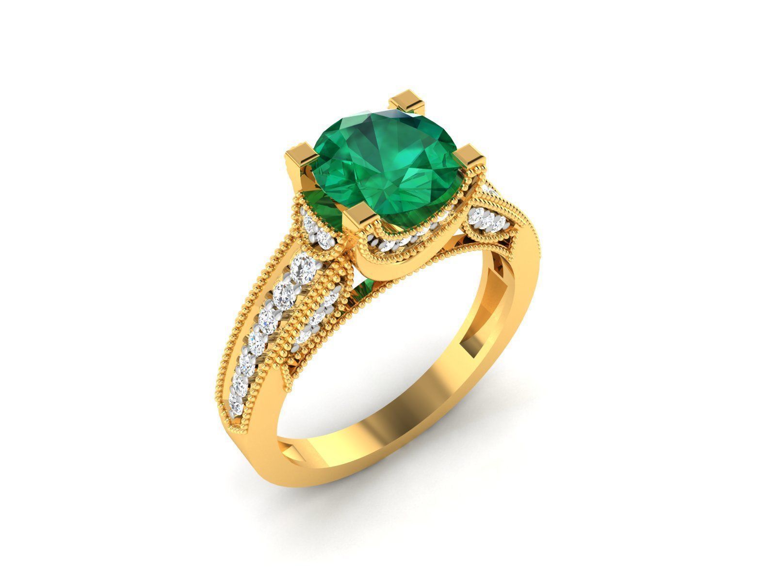 Solitaire Engagement Wedding Oval Stone Ring 3dm Render Detail 3D print model_3