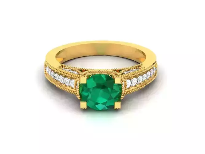 Solitaire Engagement Wedding Oval Stone Ring 3dm Render Detail 3D print model