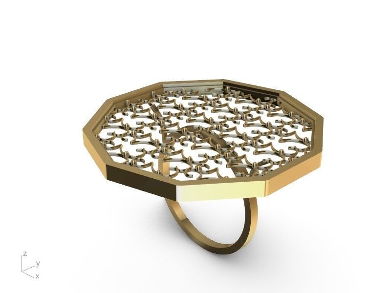 mesh jali ring stl ver 3D print model_3