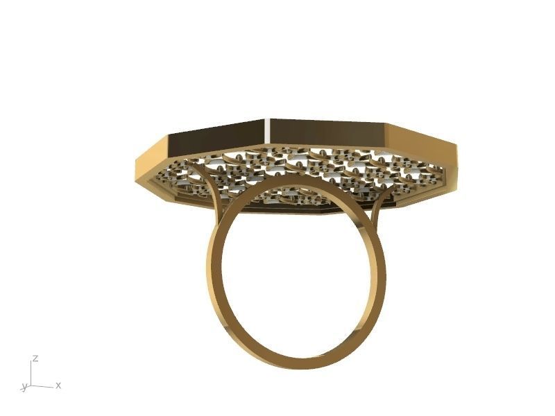 mesh jali ring stl ver 3D print model_4