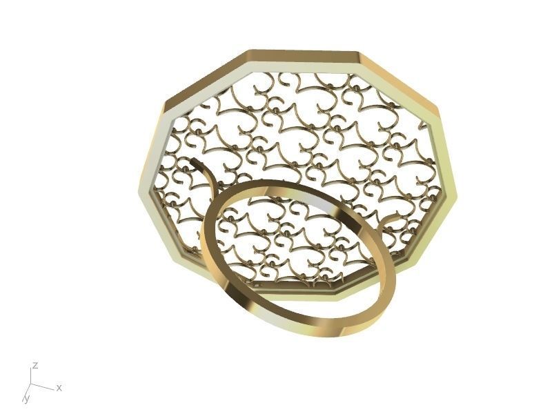 mesh jali ring stl ver 3D print model_5