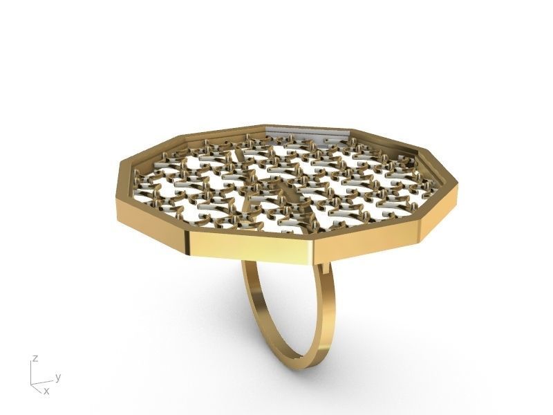 mesh jali ring stl ver 3D print model_1