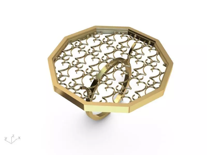 mesh jali ring stl ver 3D print model_0