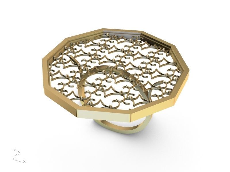 mesh jali ring stl ver 3D print model_9