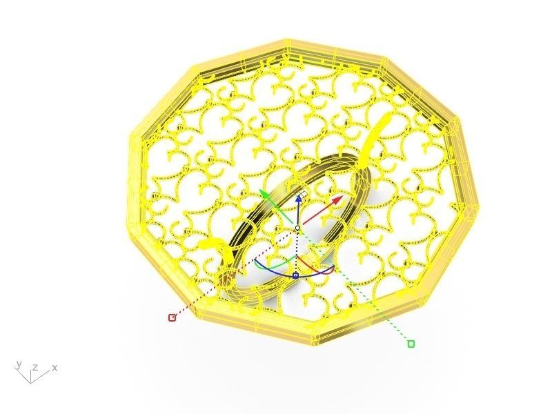 mesh jali ring stl ver 3D print model_8