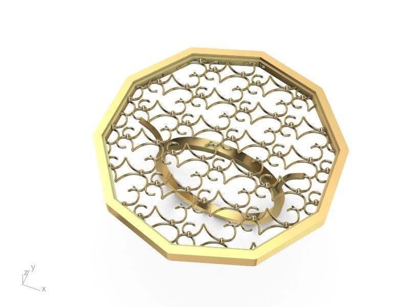 mesh jali ring stl ver 3D print model_6