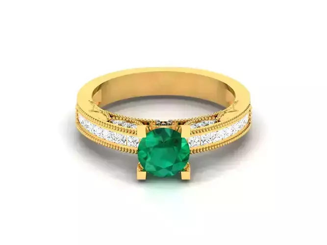 Solitaire Engagement Wedding Ring 3dm Render Detail