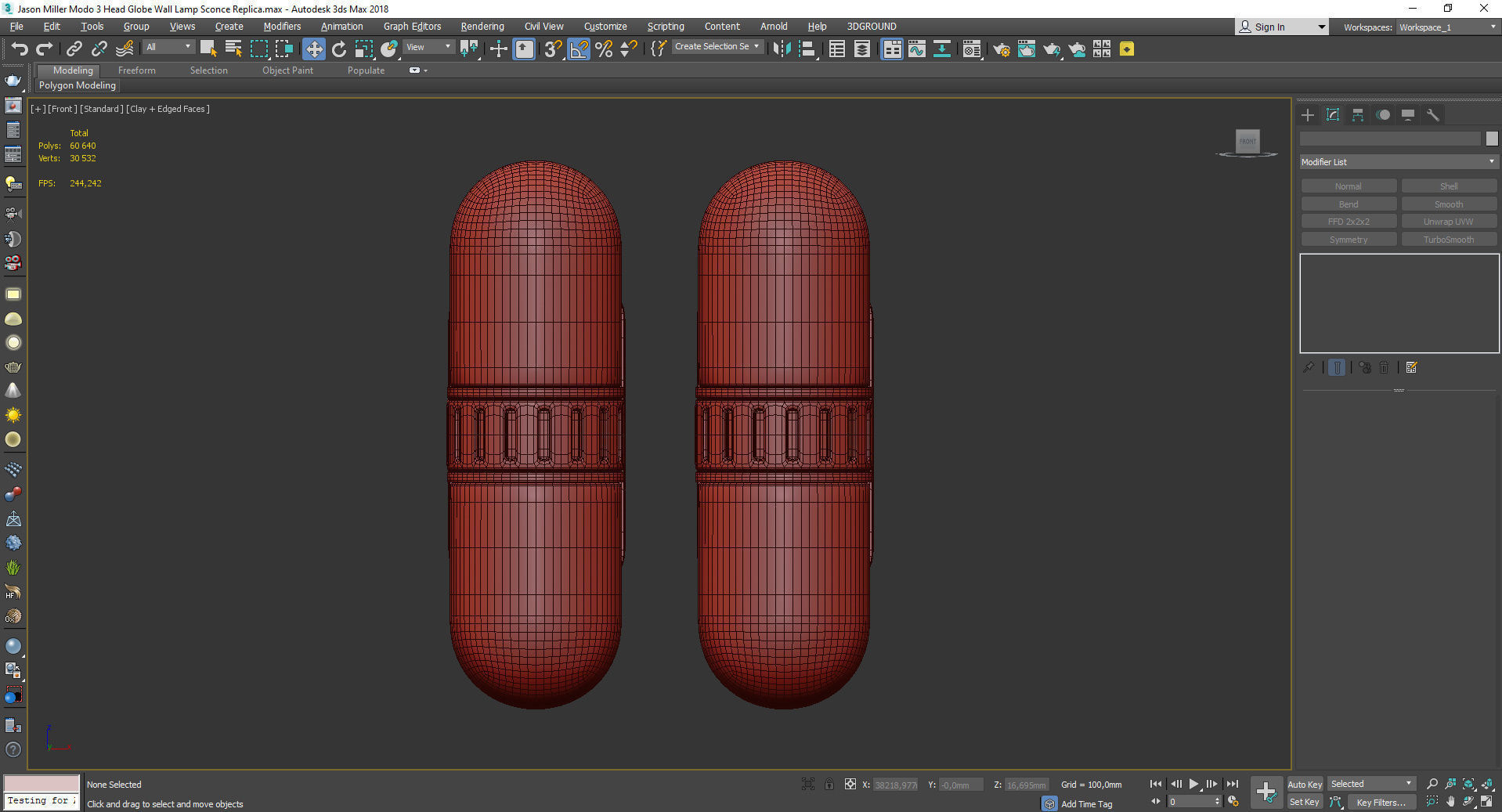 Rio Wall Sconce Low-poly 3D model_2