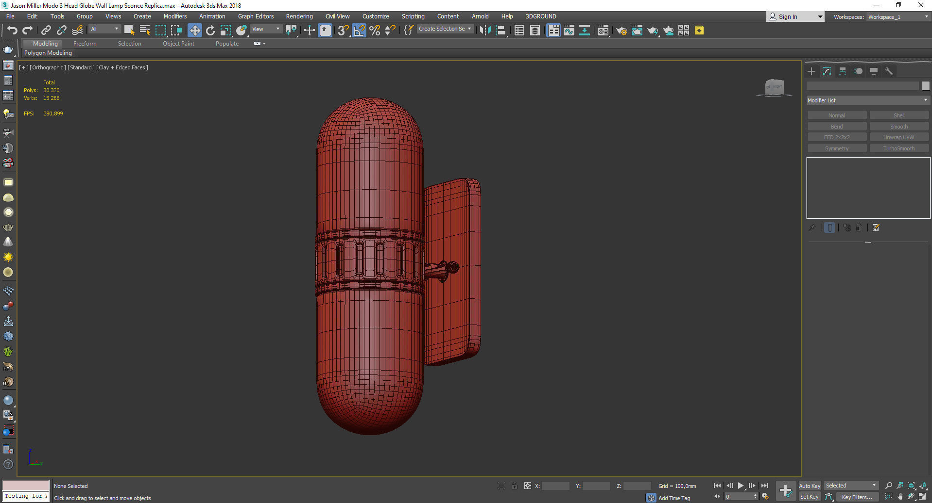 Rio Wall Sconce Low-poly 3D model_3