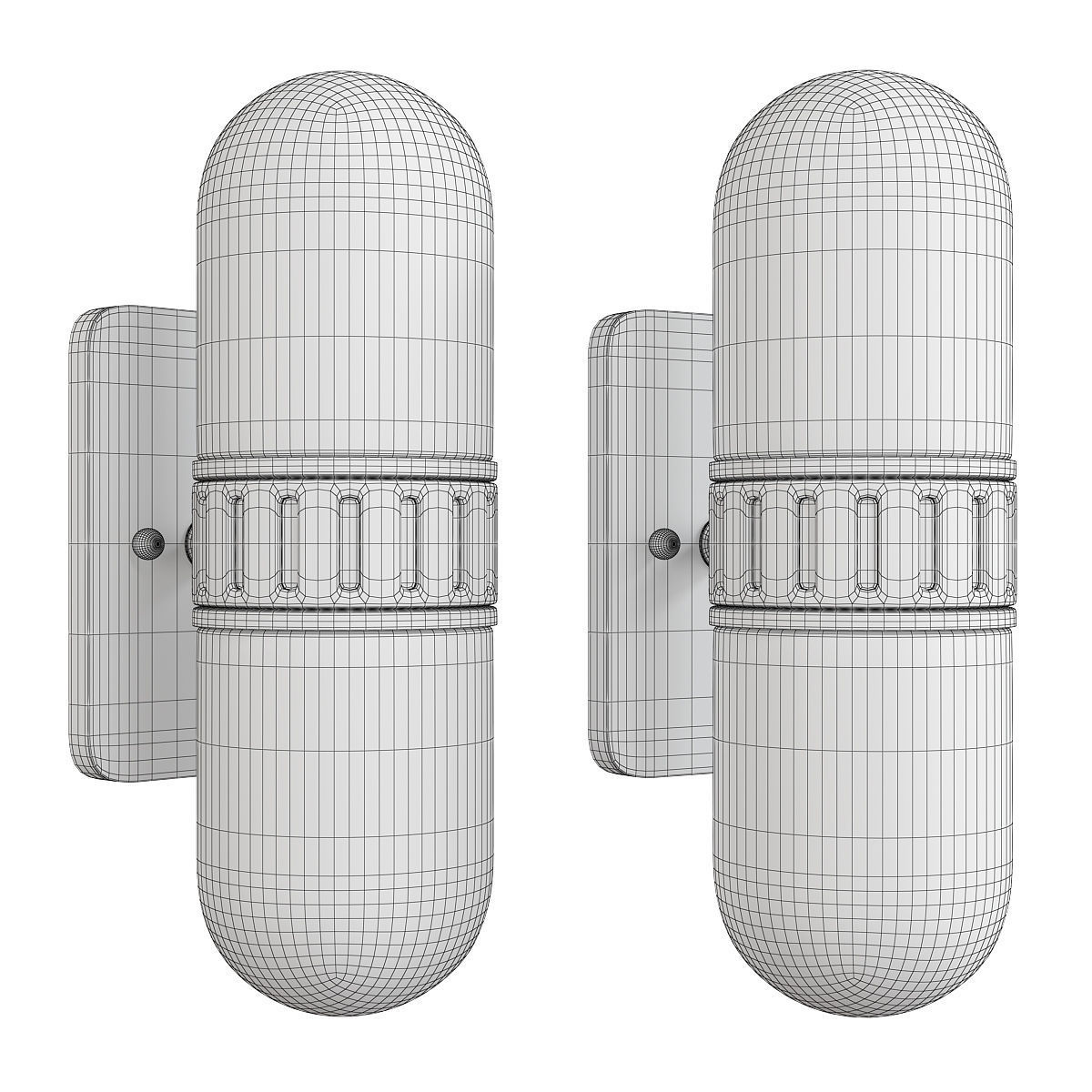 Rio Wall Sconce Low-poly 3D model_1