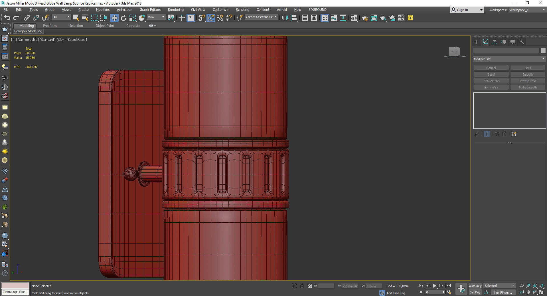 Rio Wall Sconce Low-poly 3D model_4