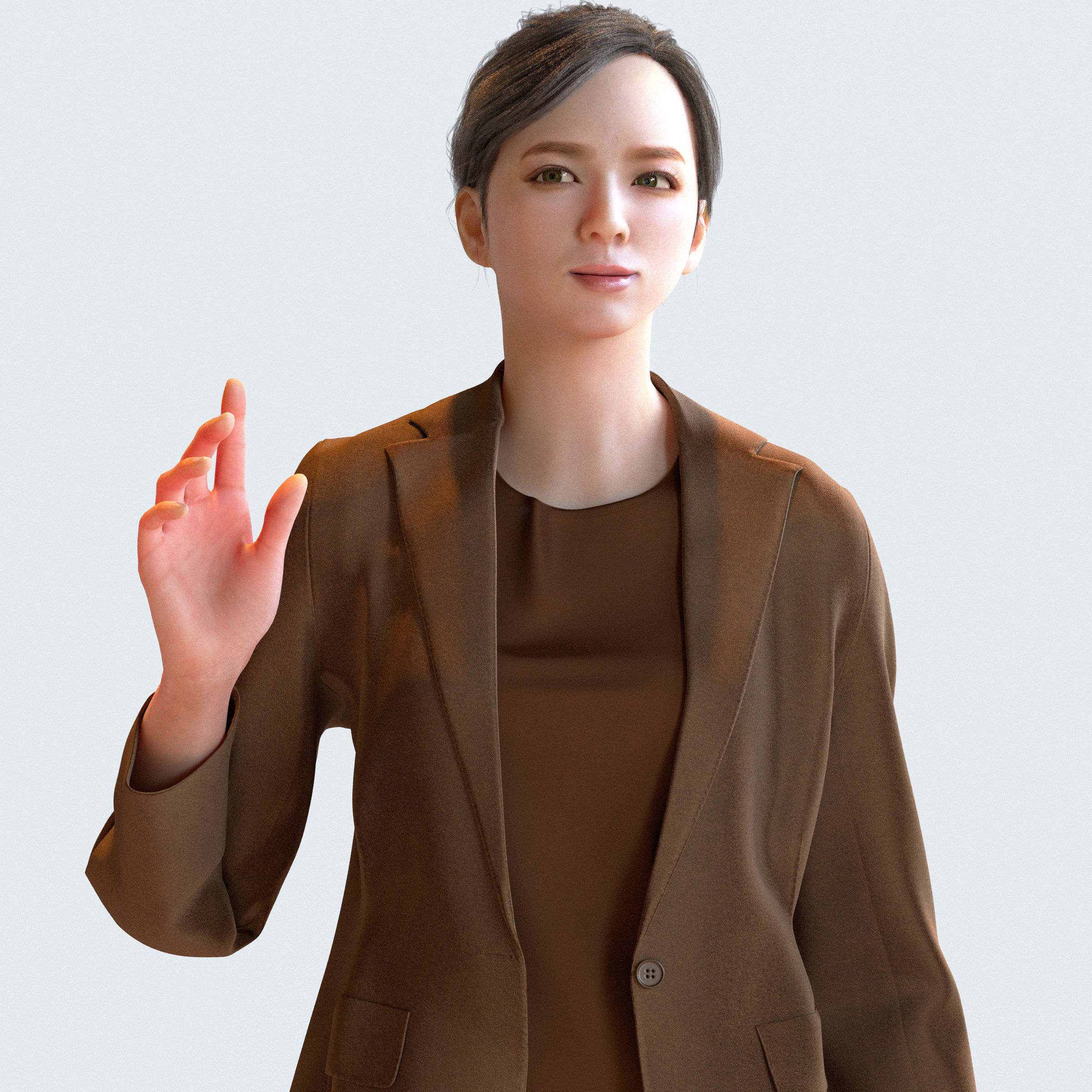 Posed Asian Business Woman - 5 Pack 3 - B1-F3T 3D model_14