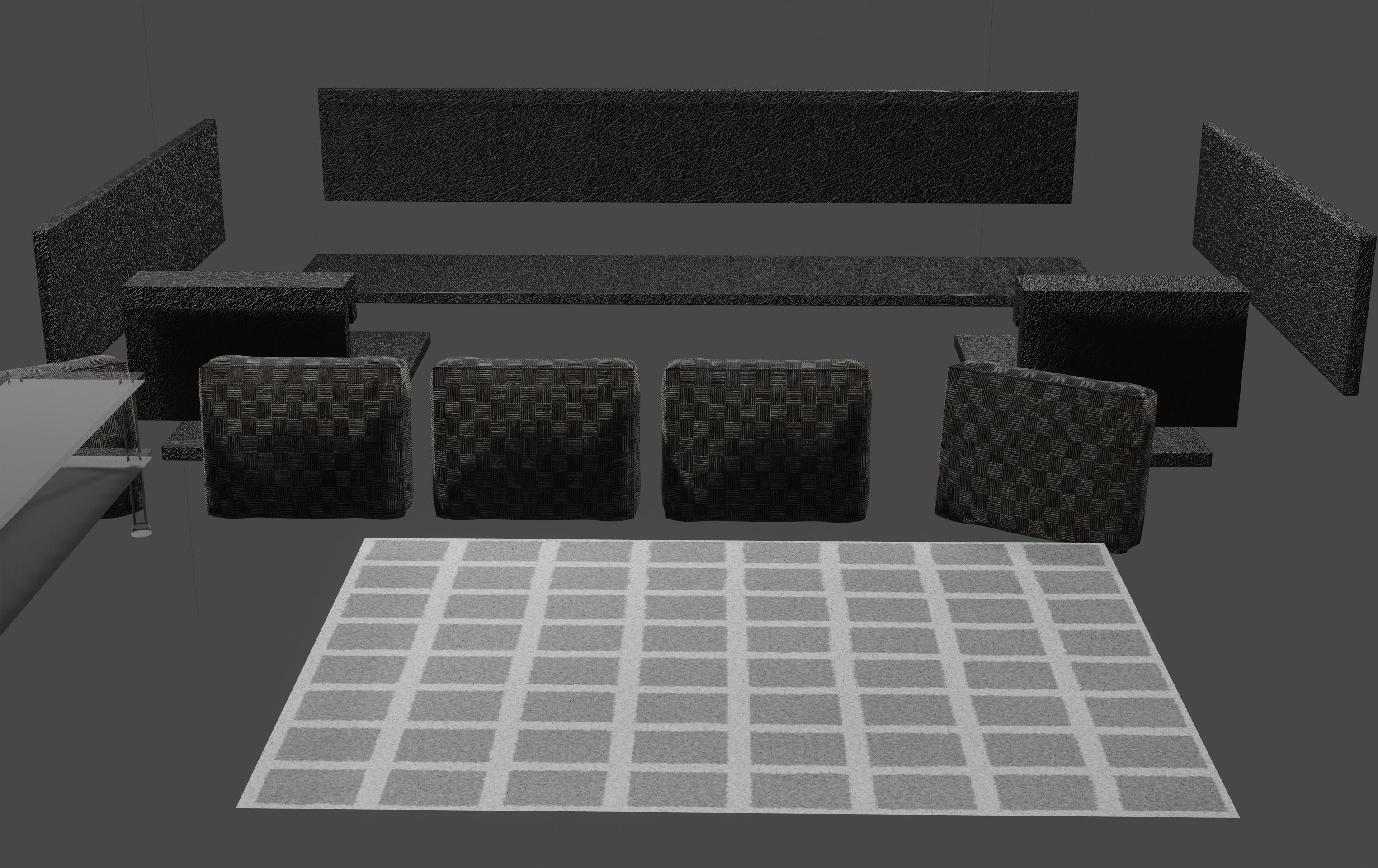 Corner sofa 3D model Free low-poly 3D model_23