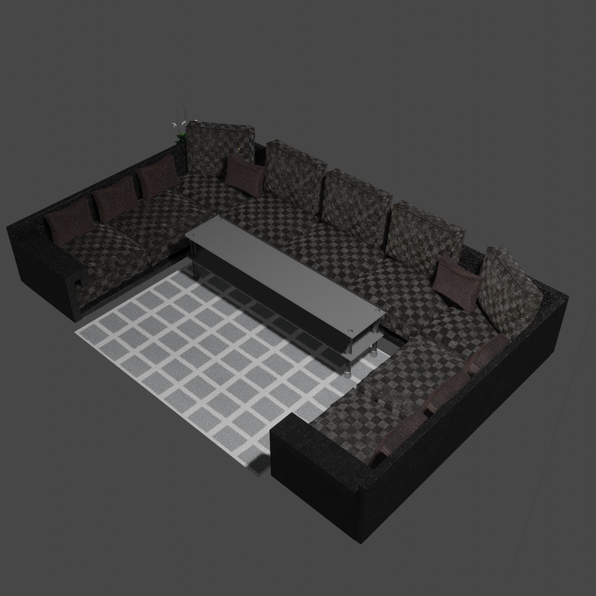 Corner sofa 3D model Free low-poly 3D model_27