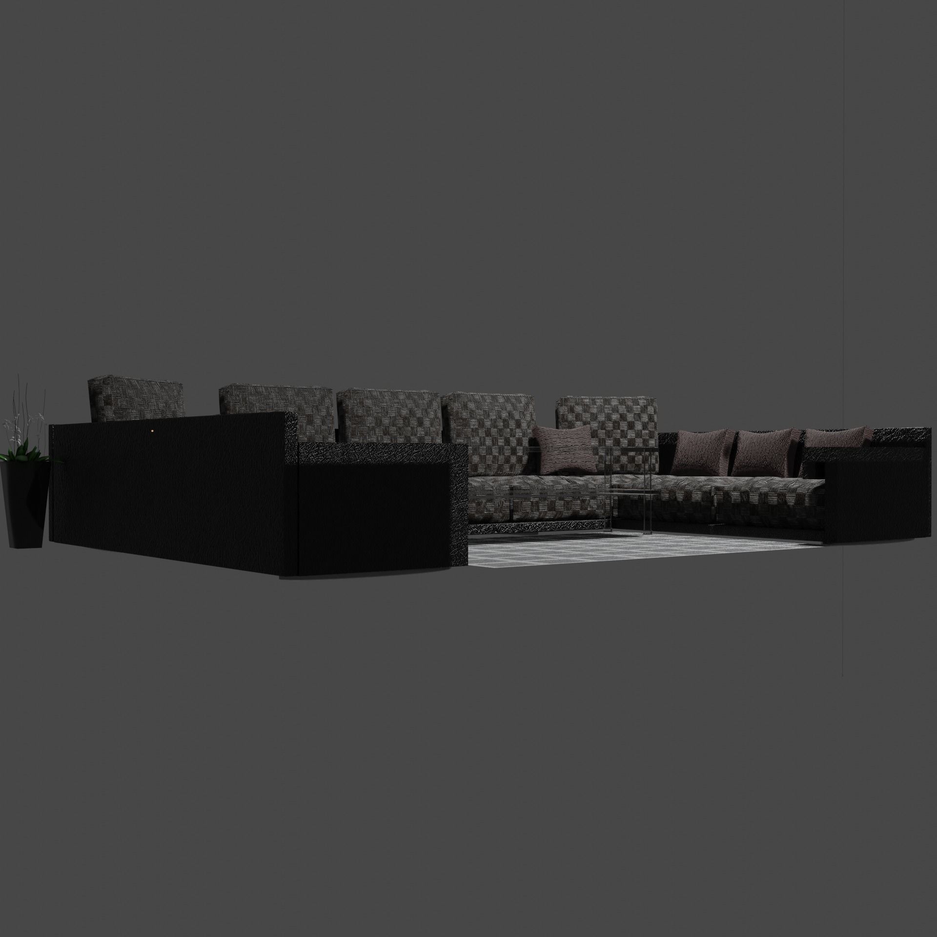 Corner sofa 3D model Free low-poly 3D model_32