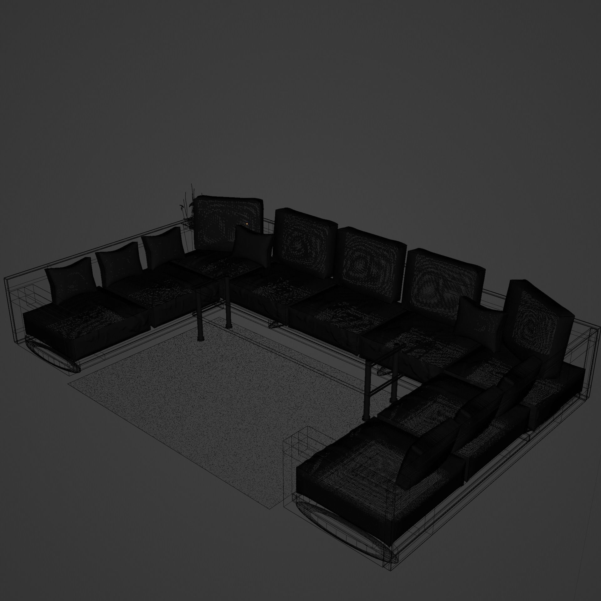 Corner sofa 3D model Free low-poly 3D model_15