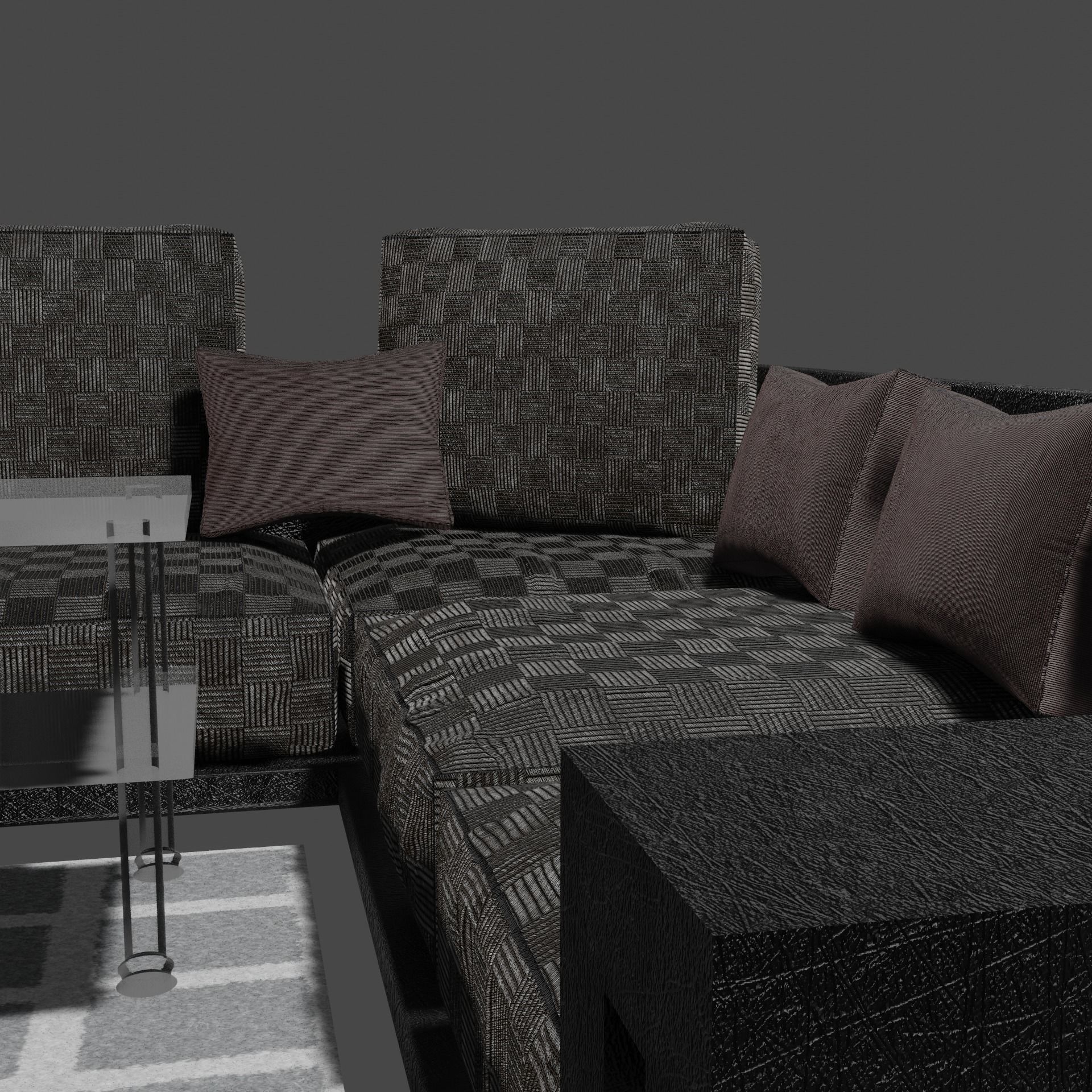 Corner sofa 3D model Free low-poly 3D model_8