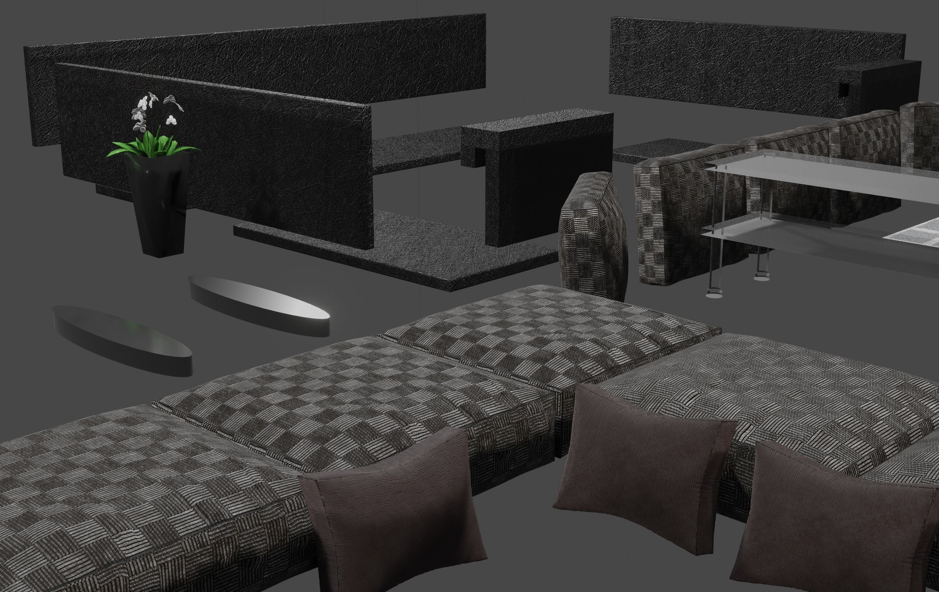 Corner sofa 3D model Free low-poly 3D model_25