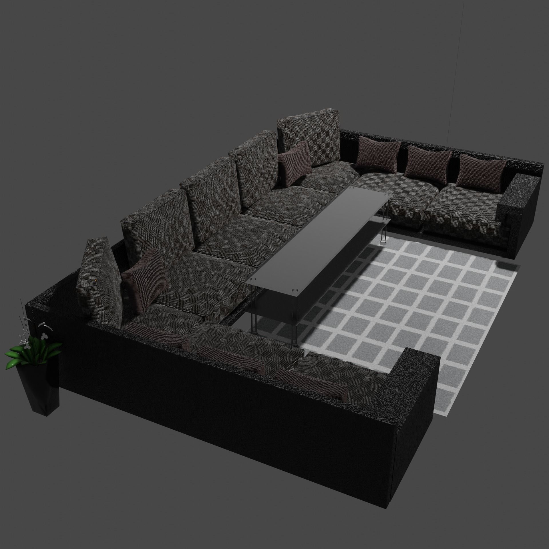 Corner sofa 3D model Free low-poly 3D model_22