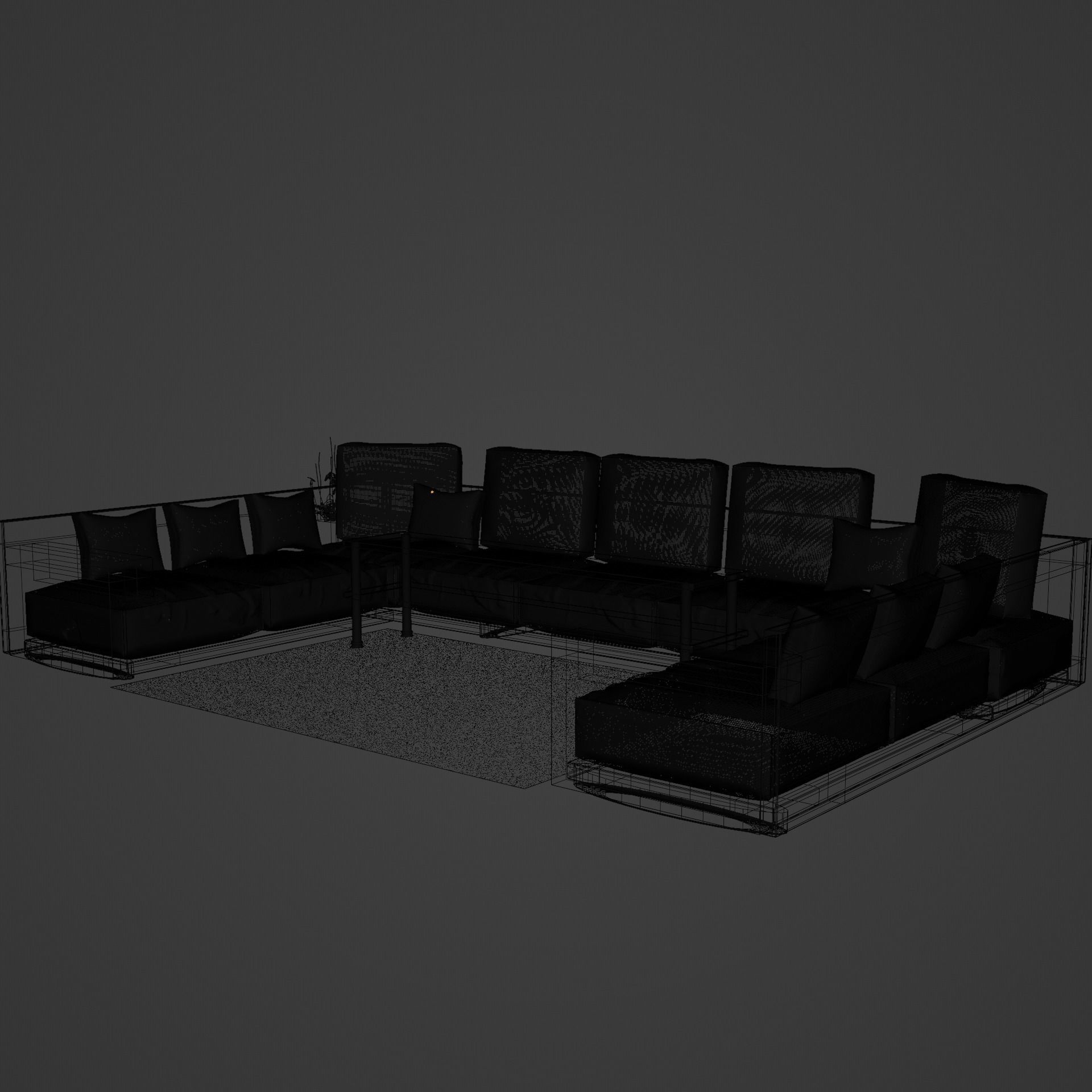 Corner sofa 3D model Free low-poly 3D model_14