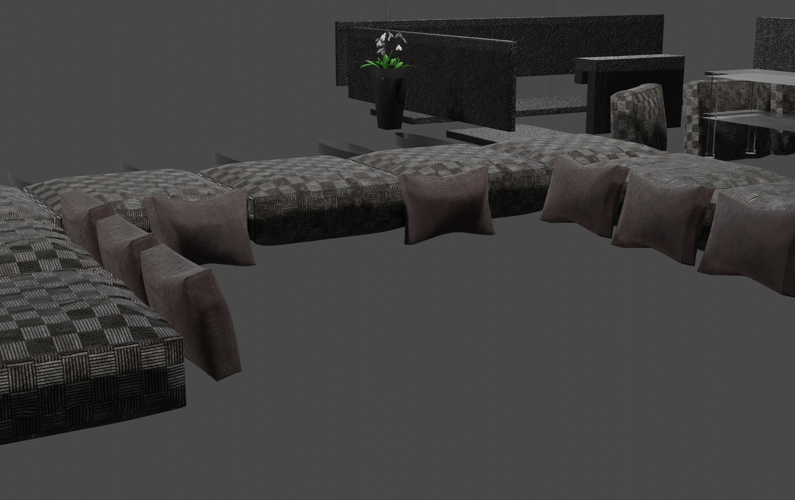 Corner sofa 3D model Free low-poly 3D model_21