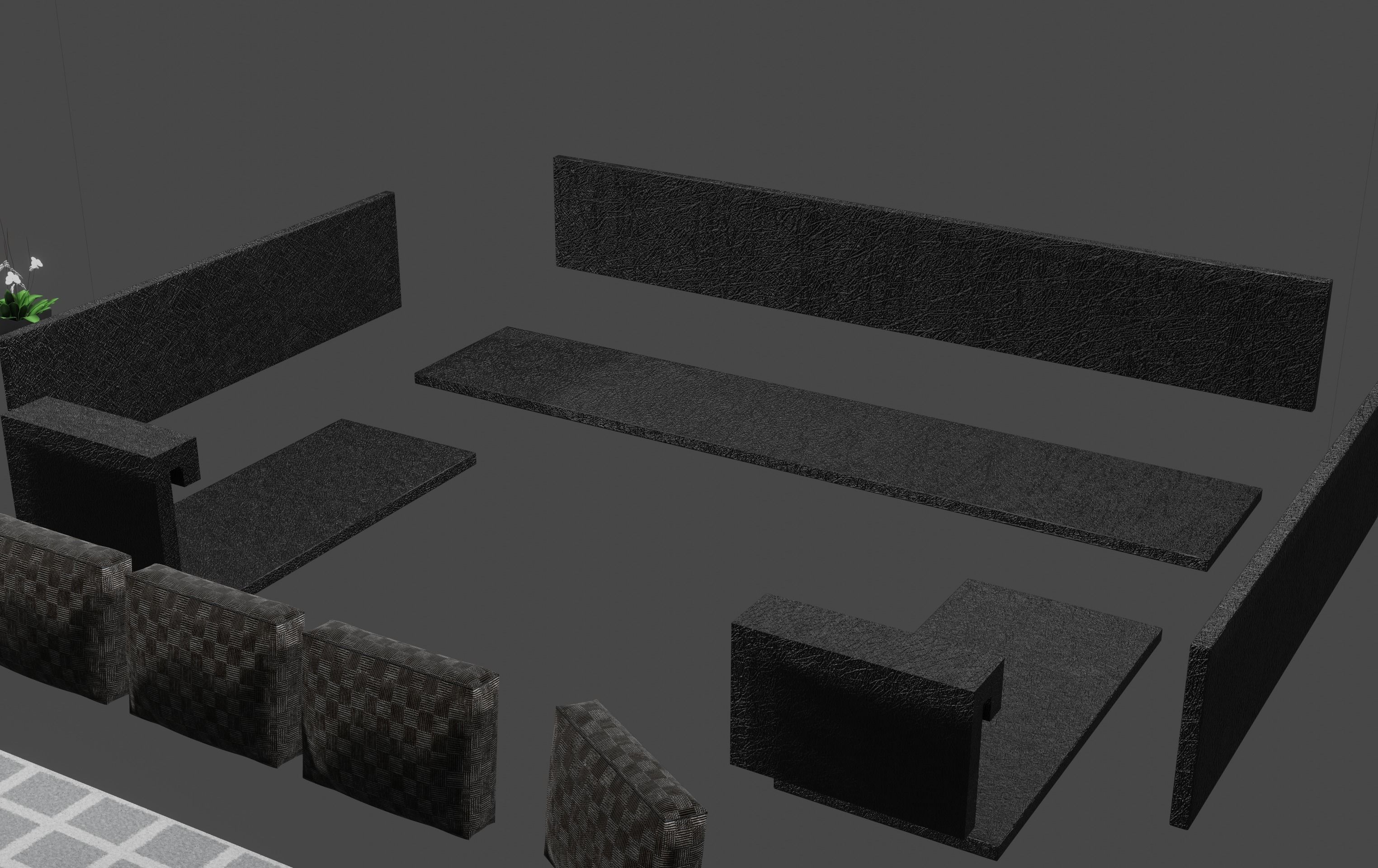 Corner sofa 3D model Free low-poly 3D model_24