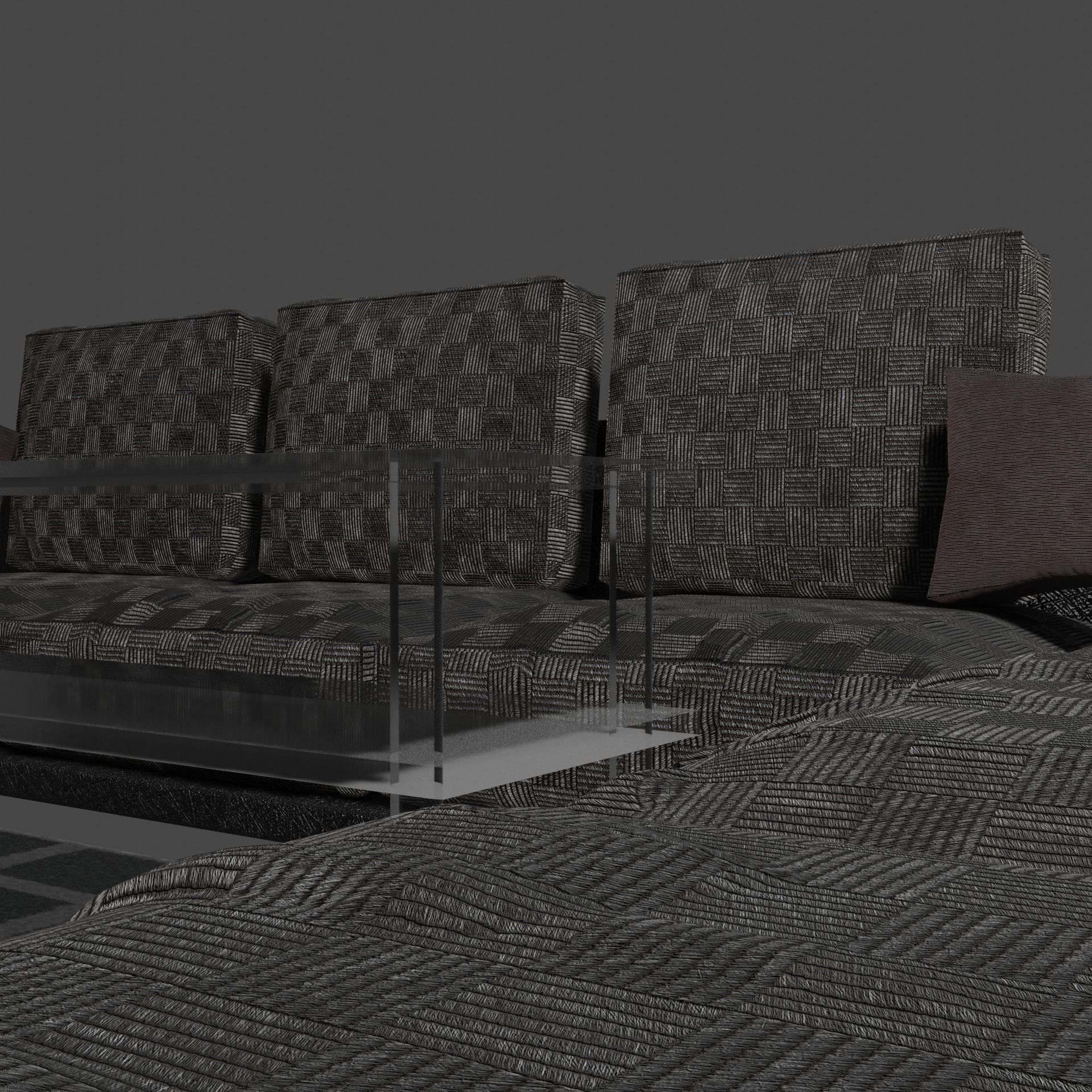 Corner sofa 3D model Free low-poly 3D model_10