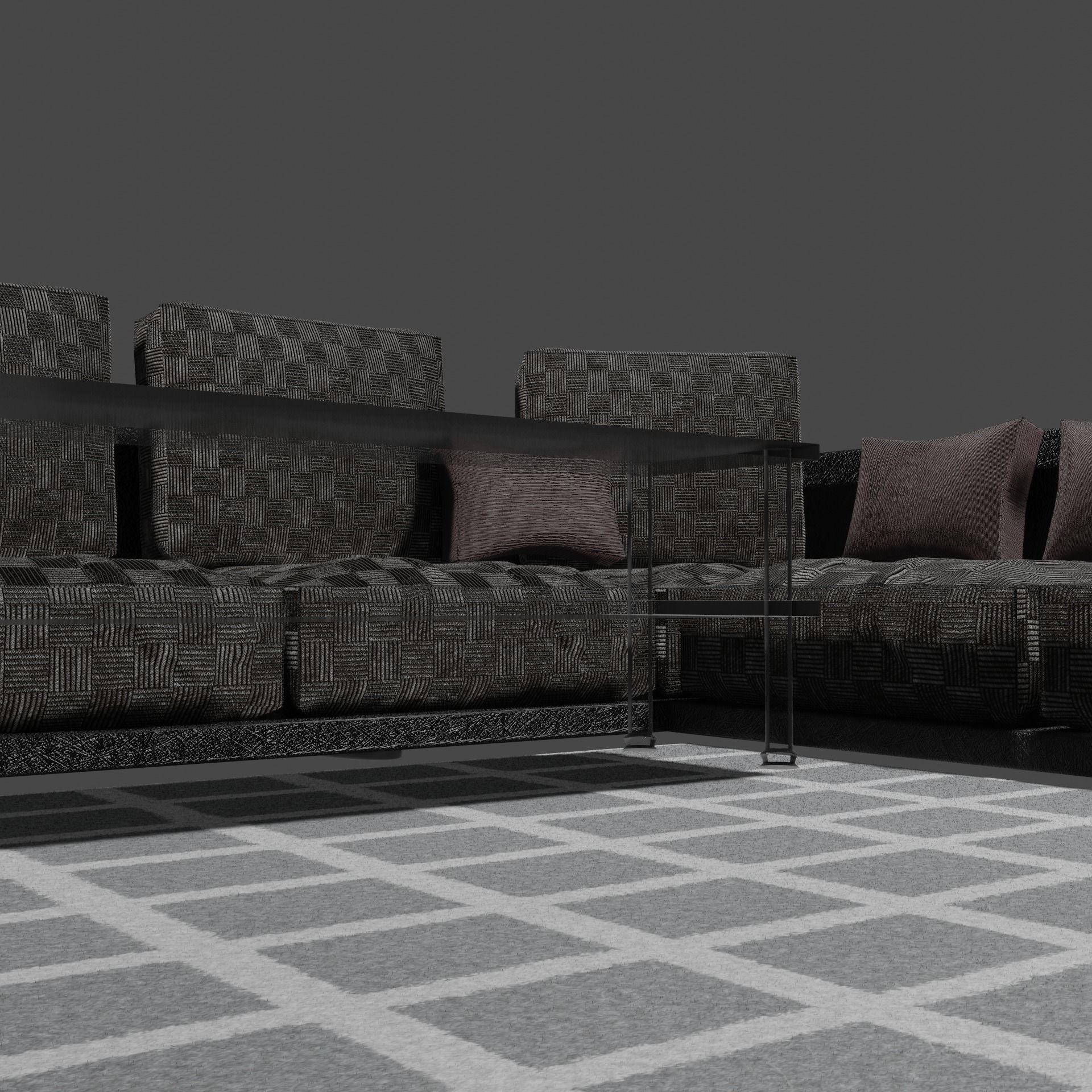 Corner sofa 3D model Free low-poly 3D model_3