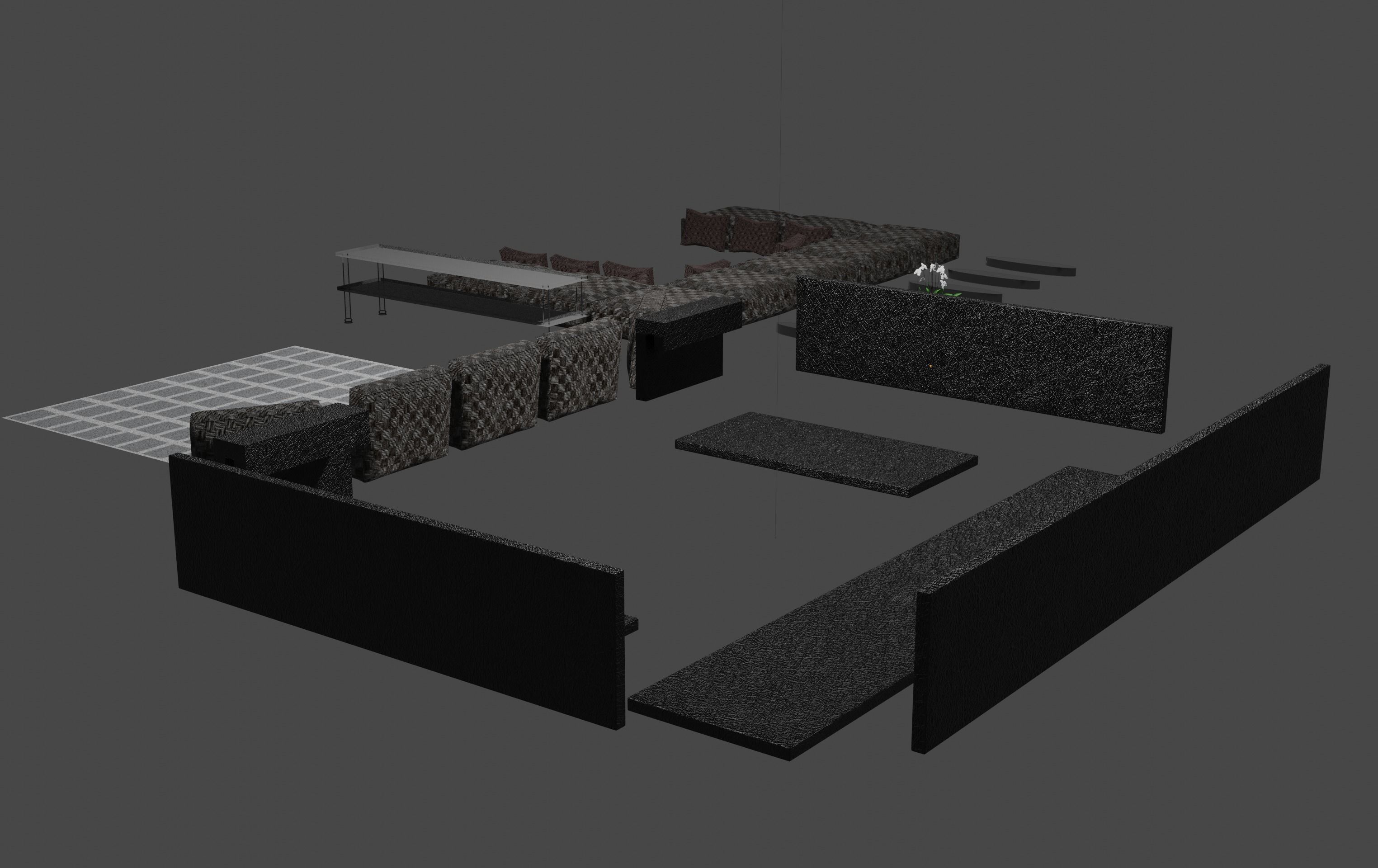 Corner sofa 3D model Free low-poly 3D model_19