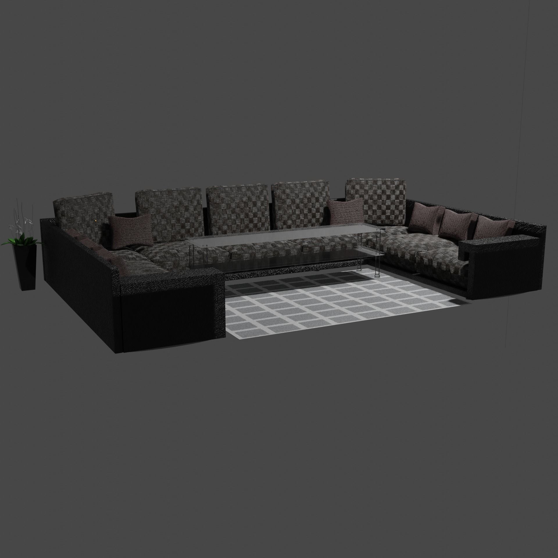 Corner sofa 3D model Free low-poly 3D model_11