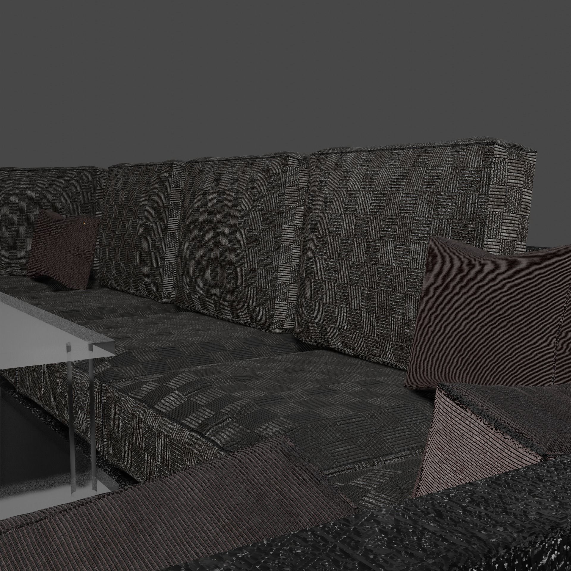 Corner sofa 3D model Free low-poly 3D model_7