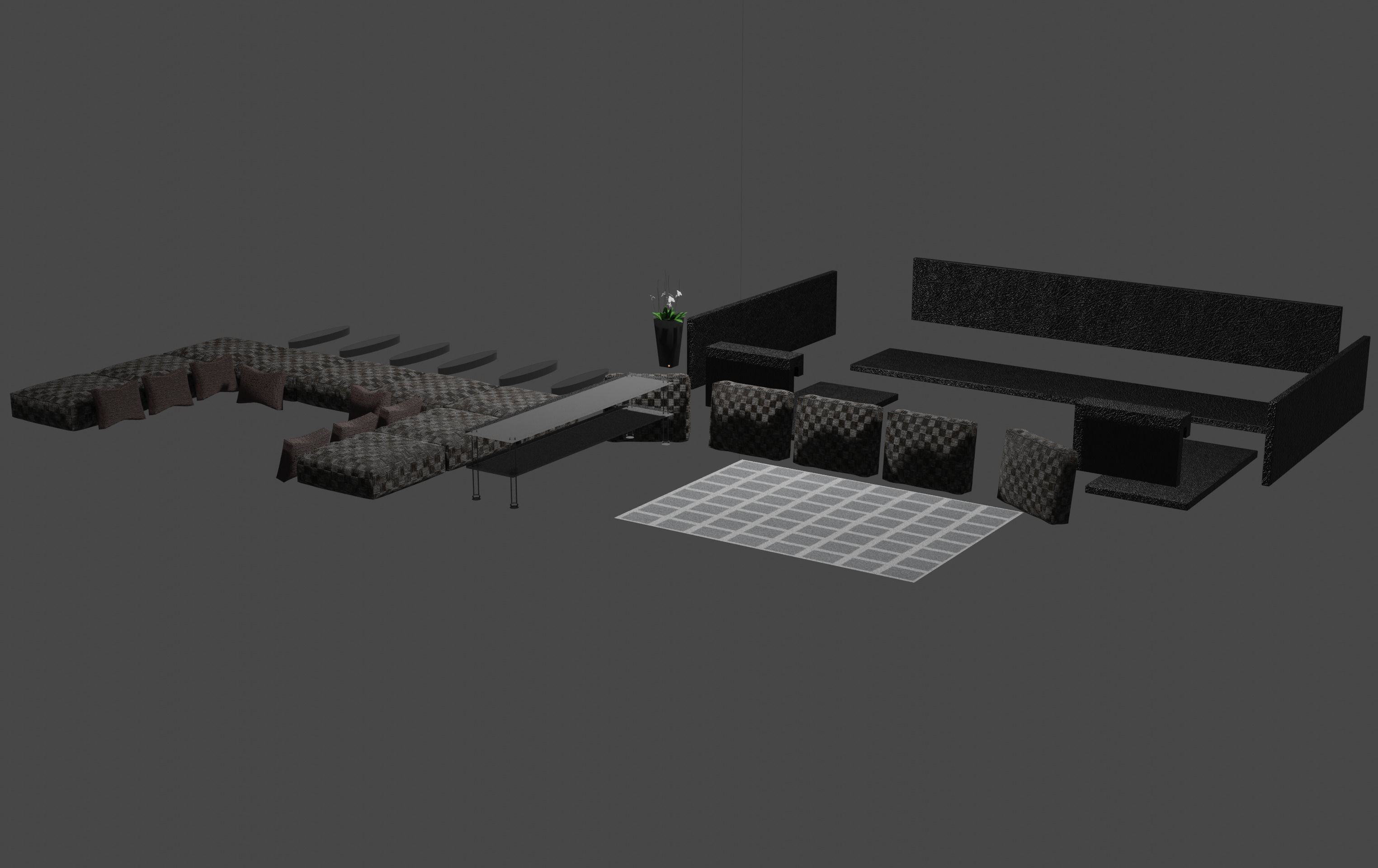 Corner sofa 3D model Free low-poly 3D model_17