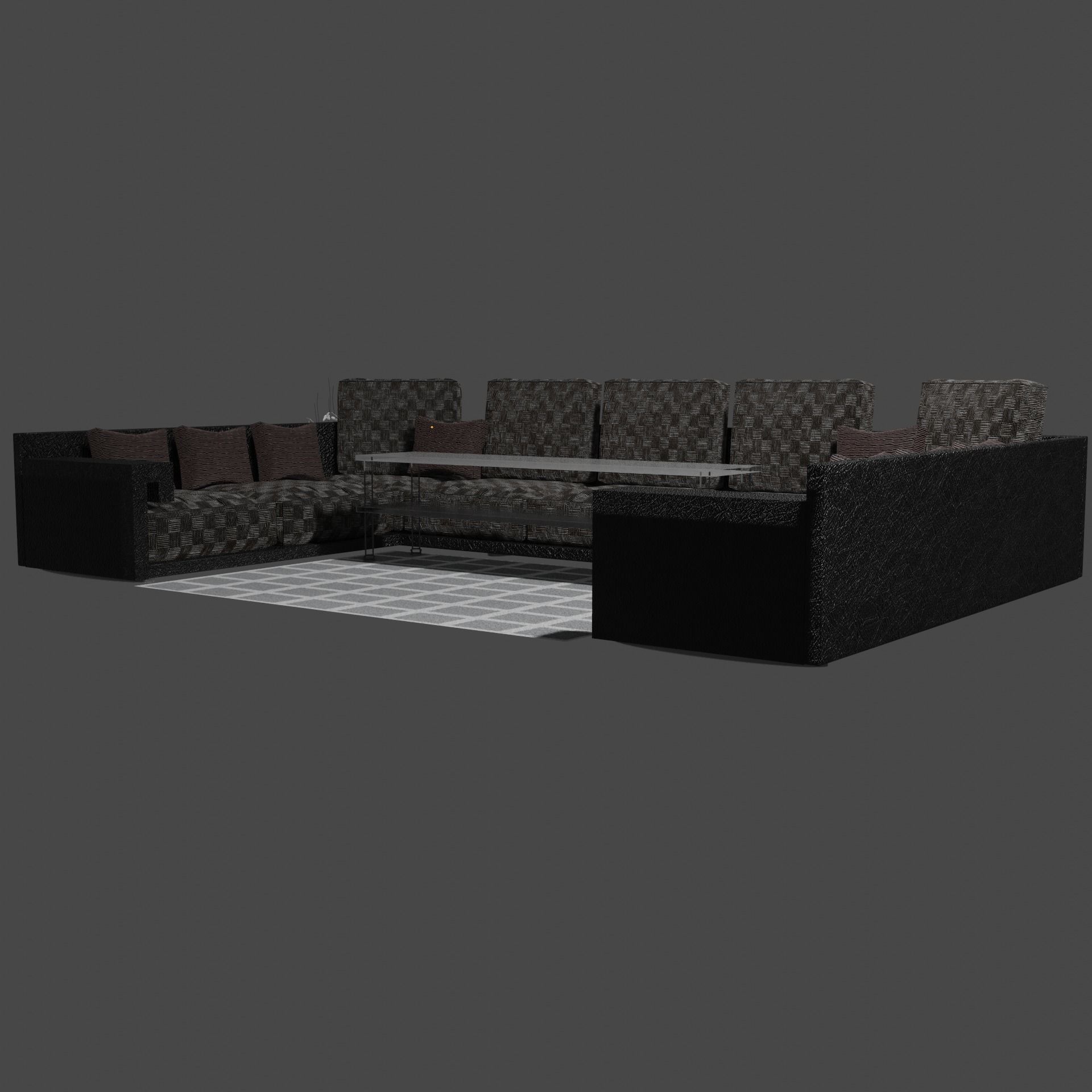 Corner sofa 3D model Free low-poly 3D model_31