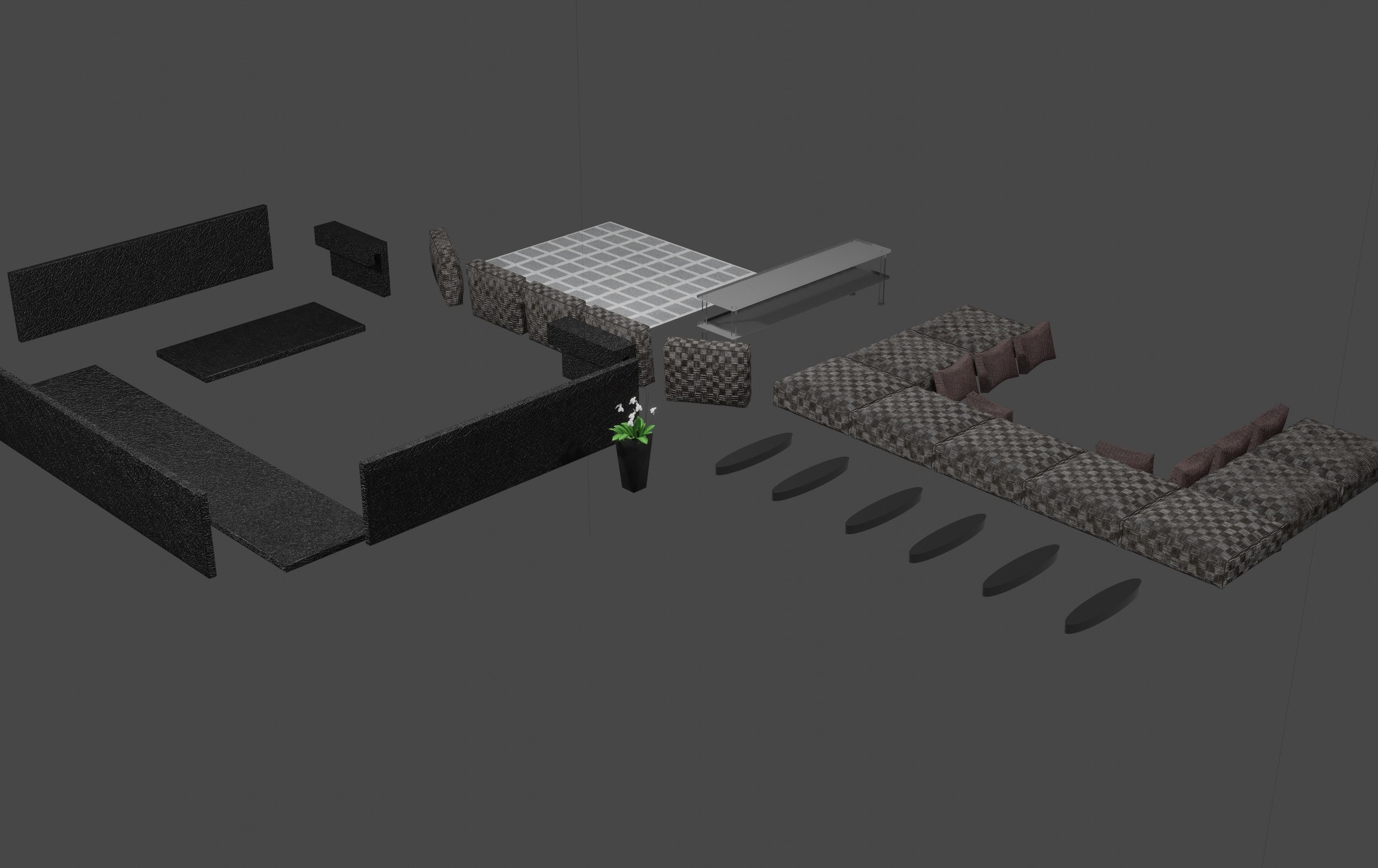 Corner sofa 3D model Free low-poly 3D model_26