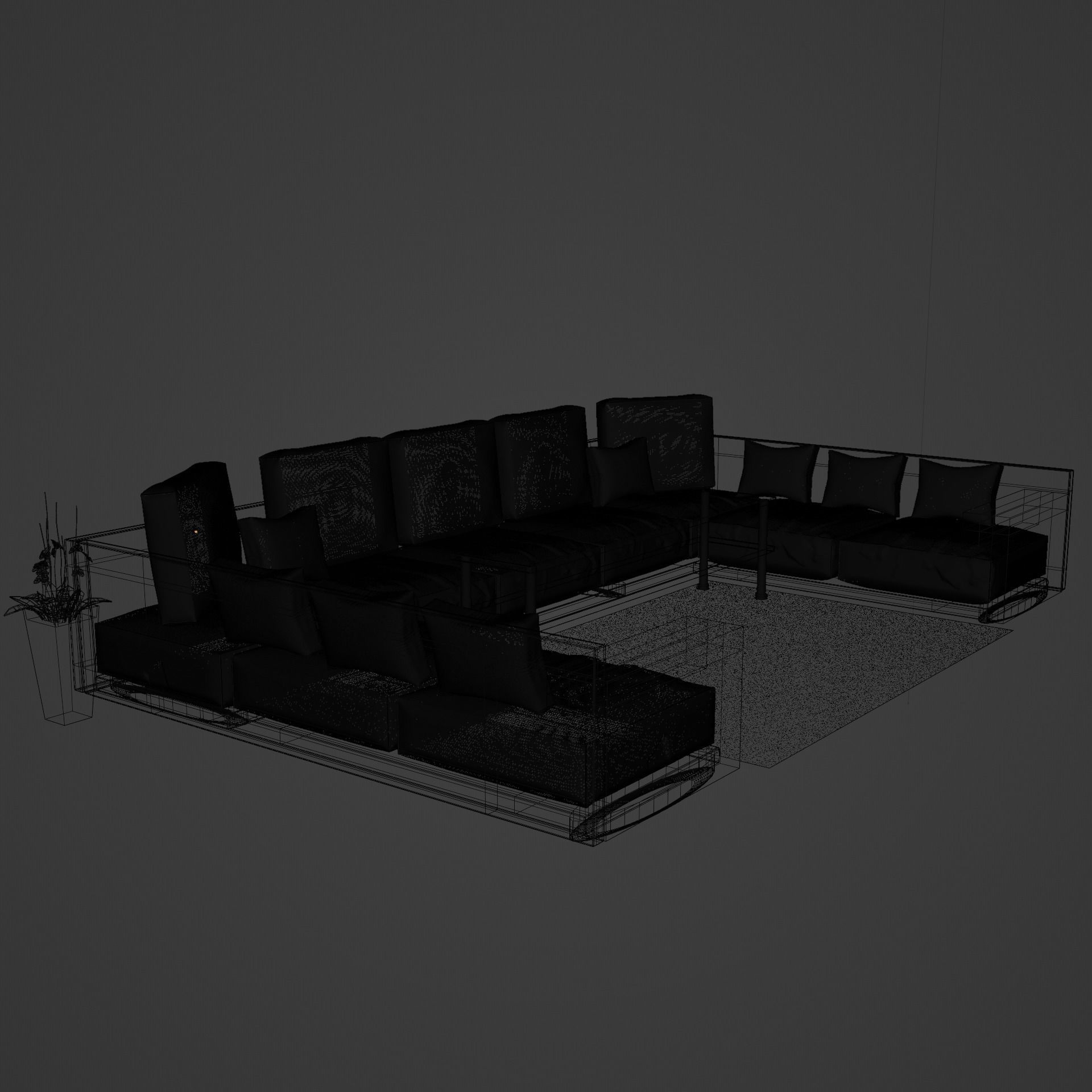 Corner sofa 3D model Free low-poly 3D model_16